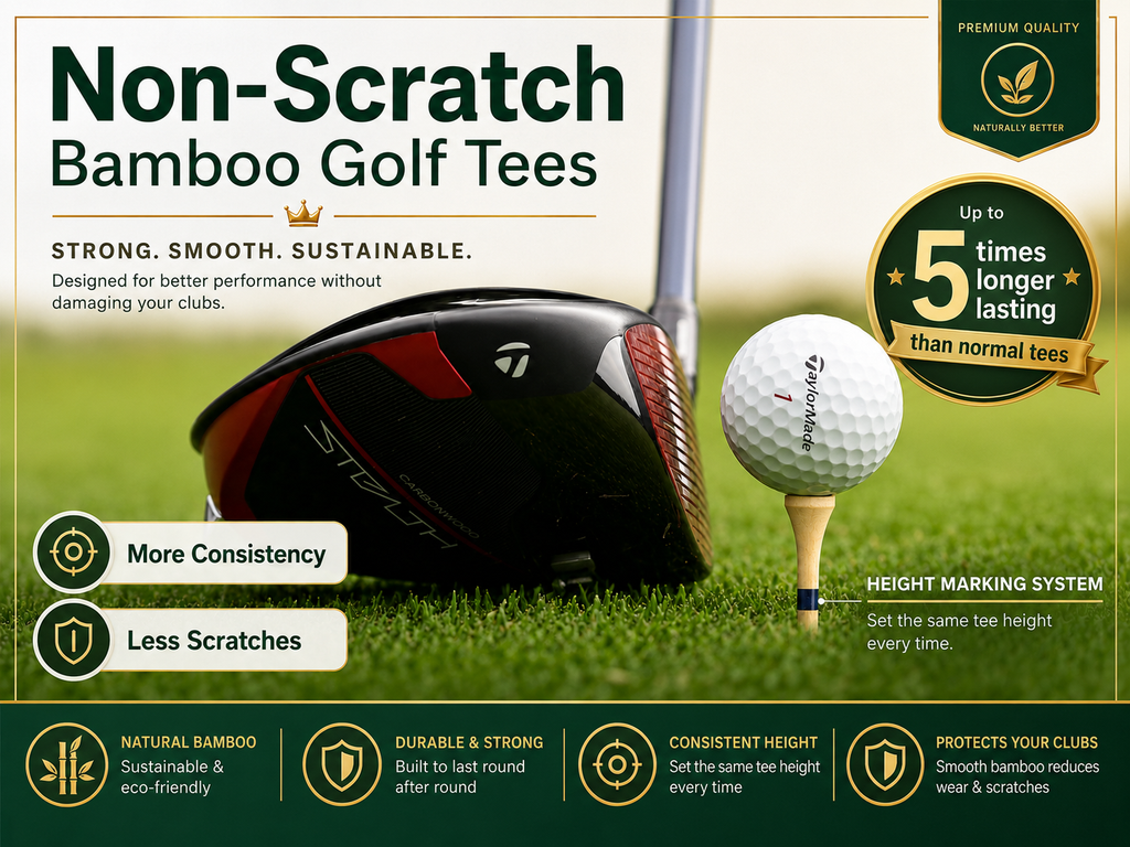 Non Scratch Bamboo Golf Tees
